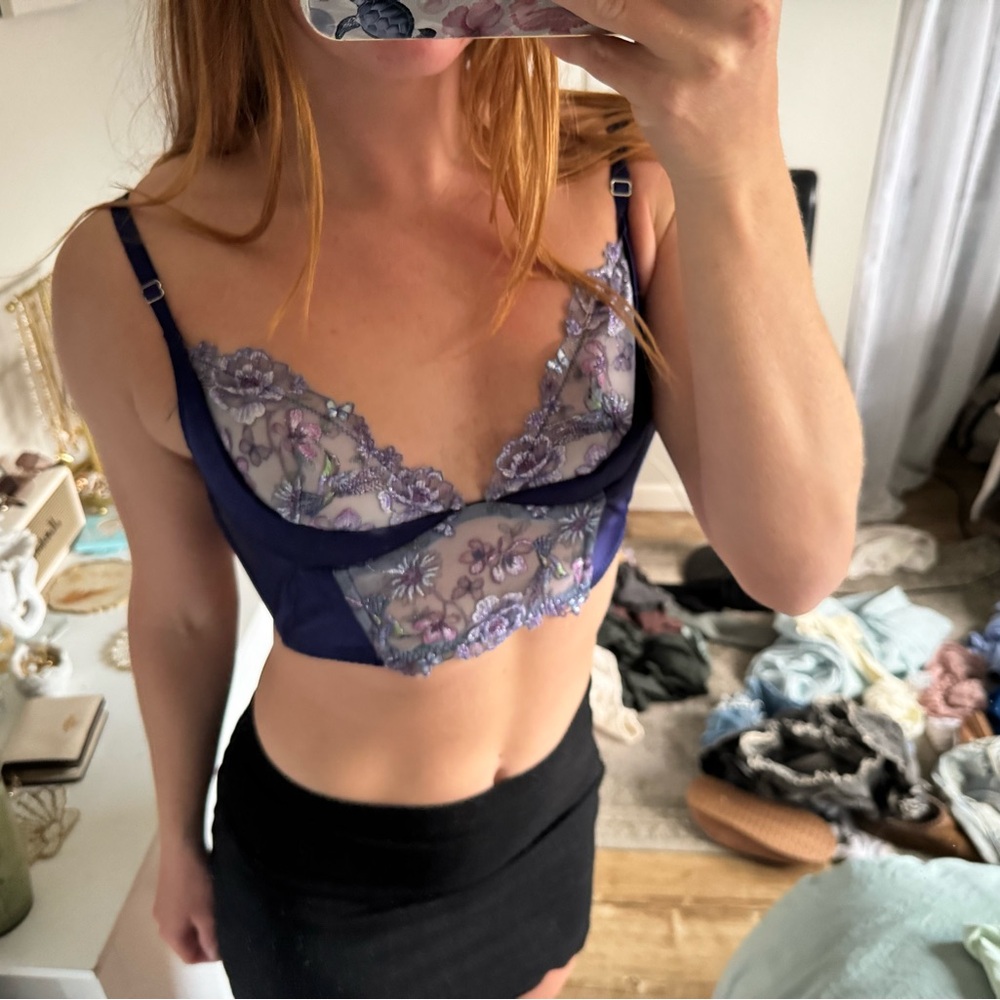 Victoria's Secret Blue and Purple Lace Bra